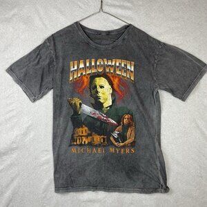 Urban Outfitters Halloween Michael  Myers T-Shirt Mens S Gray‎ Distressed …